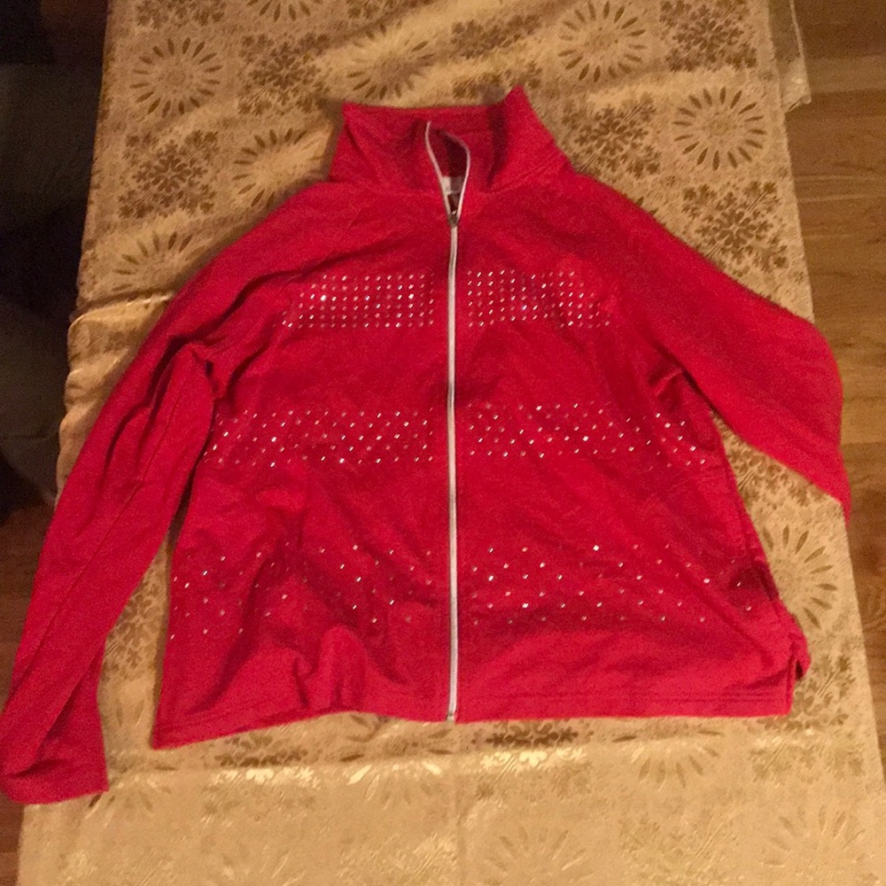 Zip up red Kim Rogers jacket